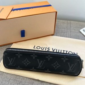 Like New Louis Vuitton Elisabeth Pencil Pouch in Monogram Eclipse